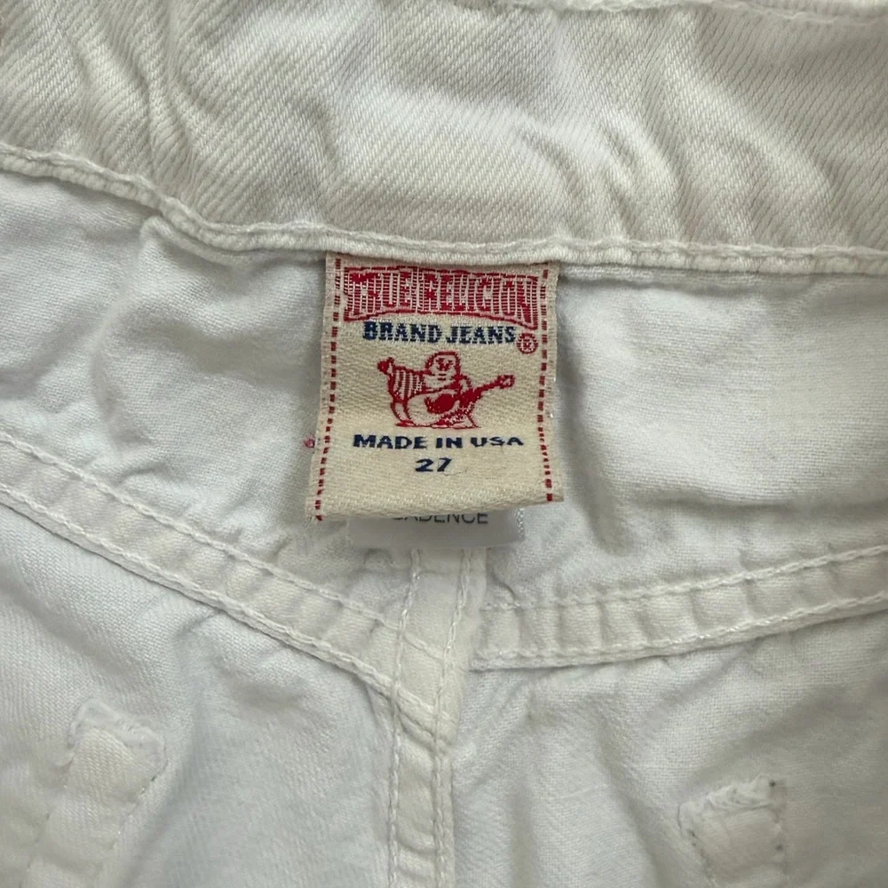 True Religion White Denim Shorts
